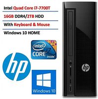 HP Slimline High Performance Mini Desktop (2017 Newest Model), Intel Core i7-7700T Processor 2.9 GHz, 16GB DDR4 2400 MHz, 2TB 7200rpm HDD, HDMI, DVD-RW, 802.11b/g/n, Bluetooth, Windows 10