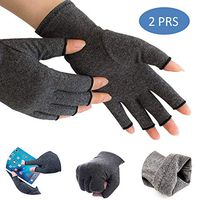 LSQtronics 2 Pairs Arthritis Gloves, Unisex Compression Gloves, Fingerless Design, Ease The Pains of Arthritis, Osteoarthritis, Muscle Stiffness and Hand Inflammation (L)