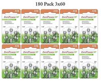 ZeniPower Size A13 PR48 Mercury Free Hearing Aid Batteries Pack of 180
