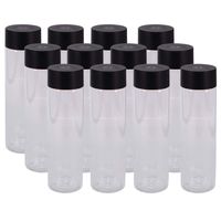 12 Pack 13.6 OZ (400 ml) Clear PET Plastic Juice Bottles with Black Lids- Plastic Smoothie Bottles Ideal for Juice, Milk and Other Beverages by ZMYBCPACK