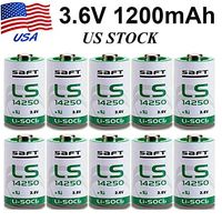 3.6V 1200mAh Lithium Replacement Battery SAFT LS14250 1/2 AA High Capacity (Pakc of 10)