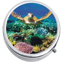 Sea Turtle Medicine Vitamin Compact Pill Box