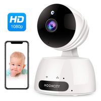 WiFi Home Security Camera with Pan Tilt Zoom, 1080P Wireless IP Indoor Camera with 2 Way Audio,Motion Detection,Night Vision for Pet Baby Monitor (White)