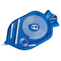 HealthAndYoga(TM) Superior Enema Bag Kit - 2 Quart Fountain (Open) Top – High Quality Silicone Hose and Fittings – Blue
