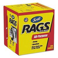 KIMBERLY-CLARK Rags in a Box 10" x 12" 200/Box, White