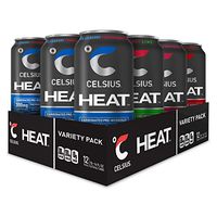 CELSIUS HEAT Performance Energy Drink 4-Flavor Variety Pack, ZERO Sugar, 16oz. Can, 12 Pack