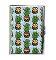 Pineapple Sloth Design Stainless Steel ID Cigarettes Case Holder Stylish Credit Card Wallet