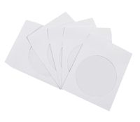 ocharzy White CD DVD Paper Sleeves with Clear Window (100 Pack)