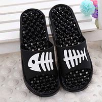 Massage Sandals Slippers Fish Bone Pattern Couple Acupoint Pedicure Foot Massage Slippers,Yellow,M