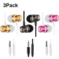 3 Packs of Headphones with Remote Control and Microphone, KEKU in-Ear Headphones Stereo Noise Isolation for iOS and Android Smartphones, laptops, Games, for All 3.5mm Interface Devices