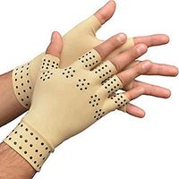 VORCOOL Pair of Magnetic Therapy Arthritis Compression Gloves Therapeutic Fingerless Gloves Hand Pain Relief Gloves with Magnets (Skin Color)