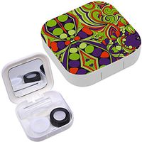 Portable Contact Lens Case Box Travel Kit Mirror + Bottle + Tweezers Container Holder [ Pattern Design ]