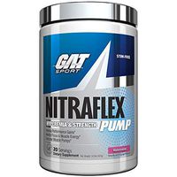 GAT Sport NITRAFLEX Pump, Hyperemia & Strength, Intense Performance Gains, Mental Focus & Muscle Energy, Vascular Muscle Pumps, 20 Serving (Watermelon)
