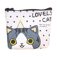 Bolayu Women Girls Cute Cat Fashion Coin Purse Wallet Bag Change Pouch Key Holder (A)