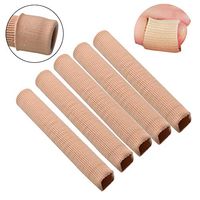 RZJZGZ Toe Cushion Tube Toe Tubes Sleeves Soft Gel Corn Pad Protectors for Cushions Corns, Blisters, Calluses, Toes and Fingers (5 Pack+ 1 Pouch: 6" Each)(Large)