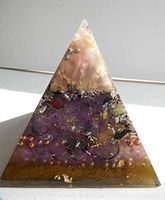 M.Lav Pink Gold Sunset Gold Large Pyramid Crystal Orgone Generator Energy Accumulator 528Hz/7.83Hz/Advance Harmonics (4"x4"x4" (101MM), M.Lav Pink Gold Sunset Gold)