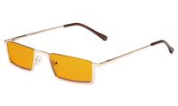 Eyekepper Blue Light Blocking Glasses Half-Rim Computer Glasses-Nighttime Eyewear-Special Orange Tinted Eyeglasses (Gold, 0.00)