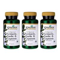 Swanson Full Spectrum Turmeric Garlic & Cayenne 60 Capsules (3 Pack)