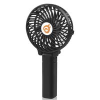 D-FantiX Small Portable Fan Battery Operated Personal Fan Mini USB Rechargeable Handheld Fan for Home, Travel, Bedroom and Office (Black)