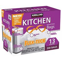Kirkland Signature ghy Drawstring Kitchen Trash Bags - 13 Gallon - 200 Count (.3 Pack)
