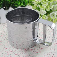 BeesClover Manual Mesh Flour Sugar Powder Stainless Steel Hand Sifter Sieve Cup Baking Tool