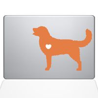 The Decal Guru I Love My Golden Retriever Decal Vinyl Sticker, 11" MacBook Air, Orange (1483-MAC-11A-P)