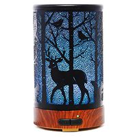 Ultrasonic Cool Mist Essential Oil Diffuser 100ml Capacity Metal Aromatherapy Diffuser with Waterless Auto Shut-Off Protection,7 Colors Changed LED for Home,Office,SPA (Deer)