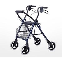 ZXQL Crutch Walking aids, Walker Thickening Senior Trolley Disabled Walker Four Rounds with seat Collapsible with handbrake Bearing Strong