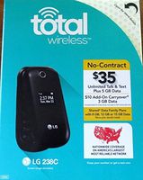 Total Wireless - LG 238C Prepaid Cell Phone - Black