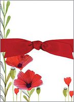 Wild Red Poppies Chunky Thick Bow Notepad, 150 sheets