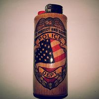 Police Department Lighter Case Holder Sleeve Cover Fits Bic Lighters