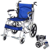 ChenCheng Wheelchair Foldable Lightweight Manual Wheelchair Trolley Scooter Solid Tire Two Sizes Two Colors Medical Supplies (Color : Blue, Size : 20in)