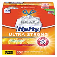 Hefty Ultra Strong Scented Tall White Kitchen Bags, 13 Gal, White, 240/Carton