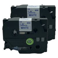 QPMY 2 Pack Compatible for Brother P-Touch Laminated Tze TZ Label Tape Cartridge 24mm x 8m (TZe-253 Blue on White)