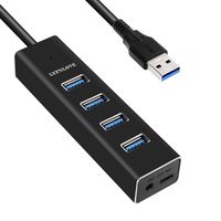 LYFNLOVE USB 3.0 Hub 4 Port High Speed Aluminum USB Data Hub Splitter Extension for Laptop,PC, Computer, USB Flash Drive and More