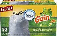 Glad OdorShield Gain Original Tall Kitchen Drawstring Trash Bags 13 gal 50 ct