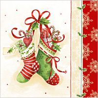 Paper Luncheon Napkins 2 X 20pcs 13"x13" Christmas Stockings