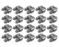 Muzata Wire Rope Clip,M3 Wire Rope Clamp,T316 Marine Grade Stainless Steel Cable Clamps 1/8" (20 Pack)