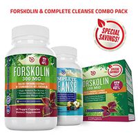 Pure Forskolin Extract + Cleanse Combo for Rapid Fast Acting Weight Loss | Powerful Diet Pill, Appetite Suppressant, Fat Burner | Safe Natural Herbal Formula| NutriGood Labs 100% Refund Guarantee