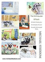 Michael Steddum Schnauzer 8 Pack Note Card Set