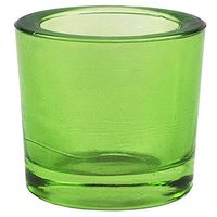 Bluecorn Beeswax Heavy Glass Votive and Tea Light Candle Holders (12, Lime)