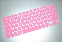 HQF Silicone Laptop Keyboard Cover - Soft Rubber Keyboard Skin Protector for MacBook Air 11"(Pink)