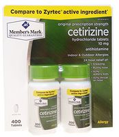 Member's Mark Formerly Known As Simply Right Cetirizine Hydrochloride Allergy Tablets,10 mg-400 Count.