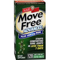 Move Free Advanced Plus MSM Coated Tablets, Joint Health Supplement with Glucosamine and Chondroitin, 120 Count, Pack of 2