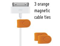 MOS Magnetic Cable Tie 3-pack, Orange