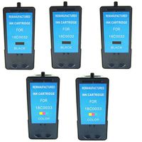 Amsahr 18C0032 Remanufactured Replacement Lexmark Ink Cartridges for Select Printers/Faxes - 3 Black/2 Color