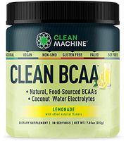 Clean BCAA - Natural Food Sourced BCAAs & Coconut Water Electrolytes - Award Winning Vegan Amino Supplement - Lemonade - 222g