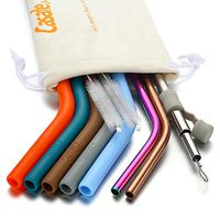 Extra long reusable straws-set of 13- thick-wall mixed straws-bpa free-protection design-straw enthusiasts' choice CASAFE+