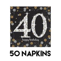amscan Sparkling Celebration 40 Beverage Paper Napkins Value Pack (50 ct)