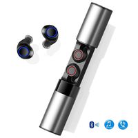 Bluetooth Headphones, Audio True Wireless in Ear Sport Earbuds with Built-in Microphone and Portable Charging Case for Noise Cancelling Stereo Headset (Silver)